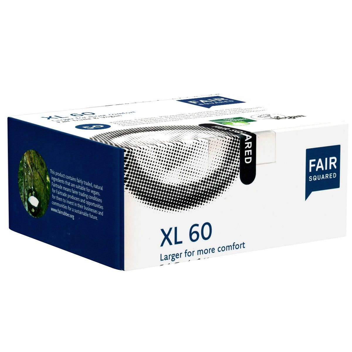 Fair Squared Kondome XL 60 Packung mit, 50 St., geräumige Fair-Trade-Kondome, vegan