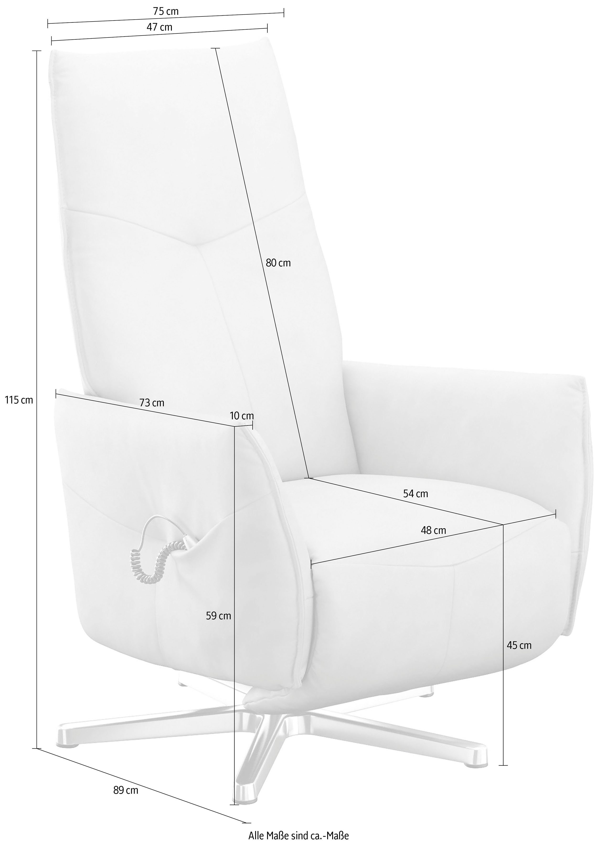 himolla Relaxsessel elektrisch 9920, oder in wahlweise edelstahloptik, Fußfarbe manuell himolla