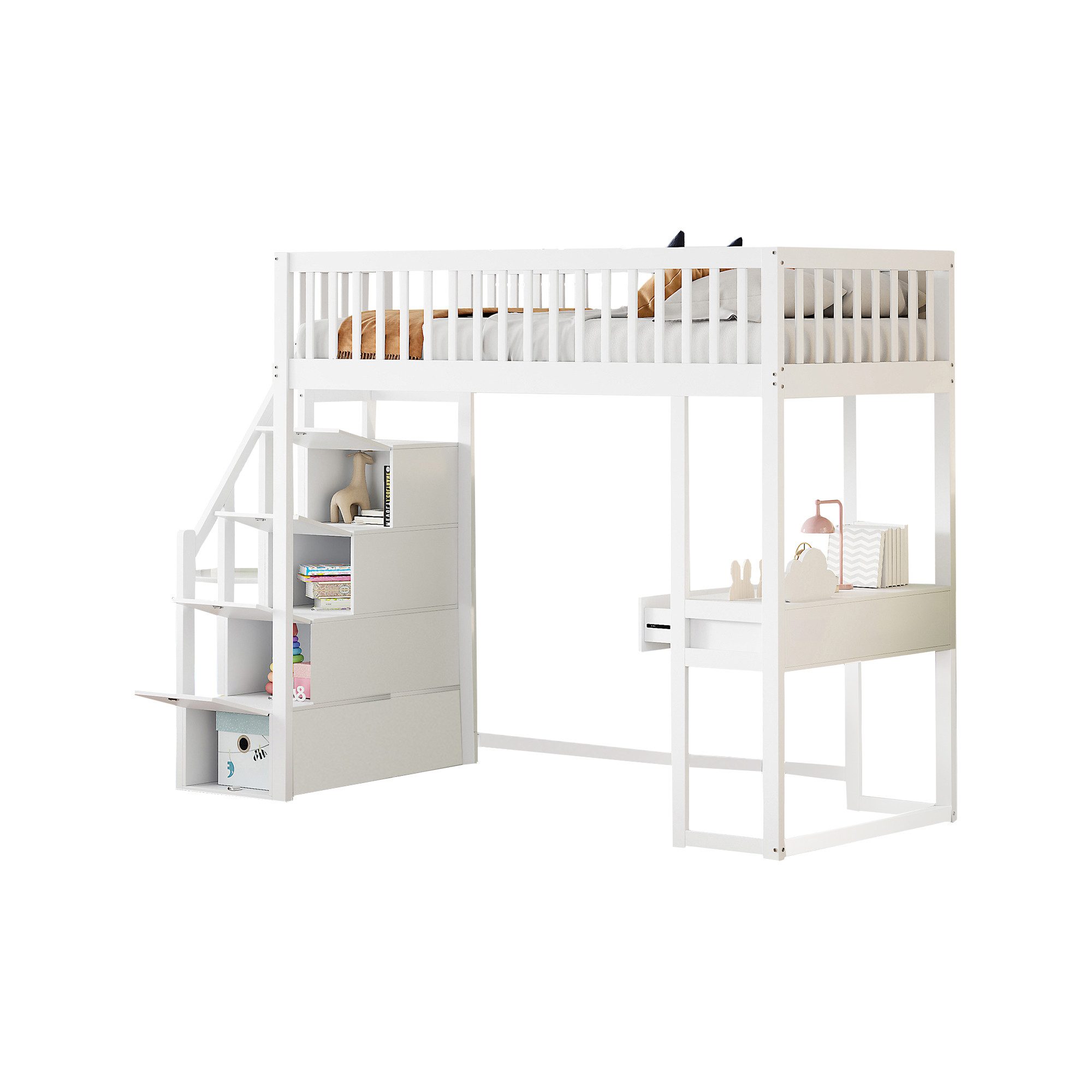 REDOM Kinderbett Hochbett Stauraumbett Holzbett Gästebett günstig online kaufen