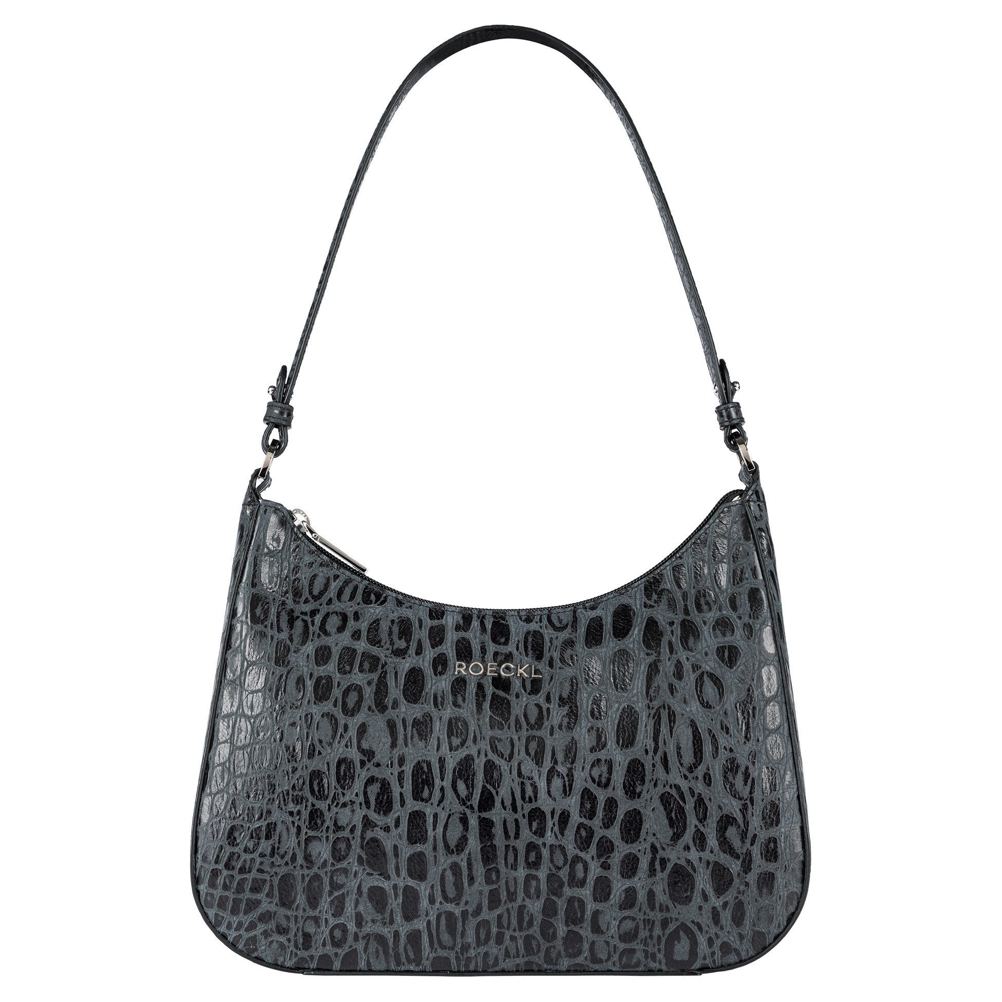 Roeckl Schultertasche Cleo small Croco silver