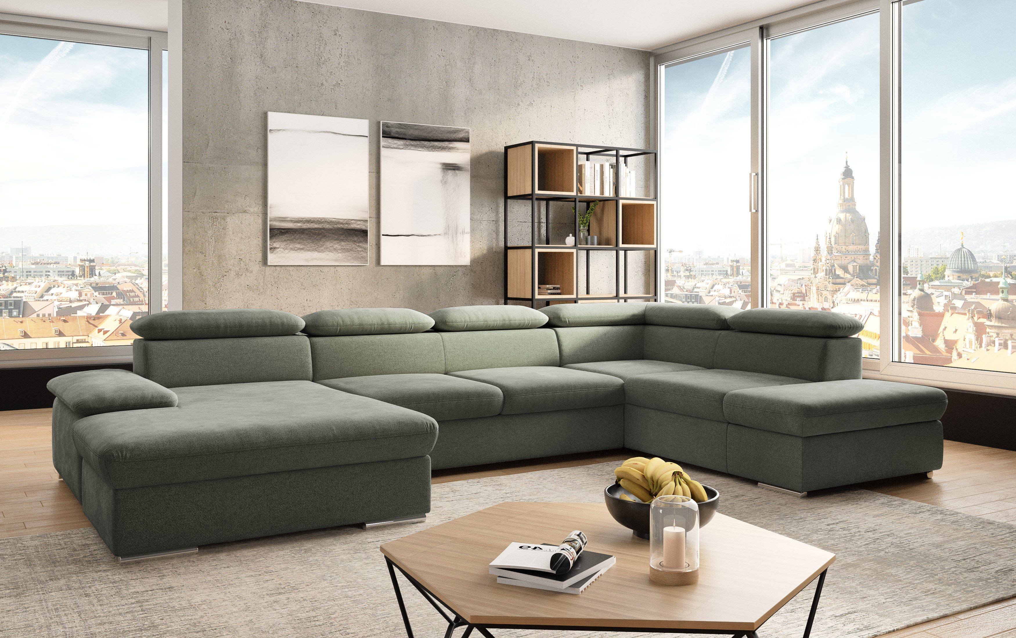 sit&more Wohnlandschaft "Valantine U-Form, B: 349 cm" mit Arm- & Kopfteilve günstig online kaufen