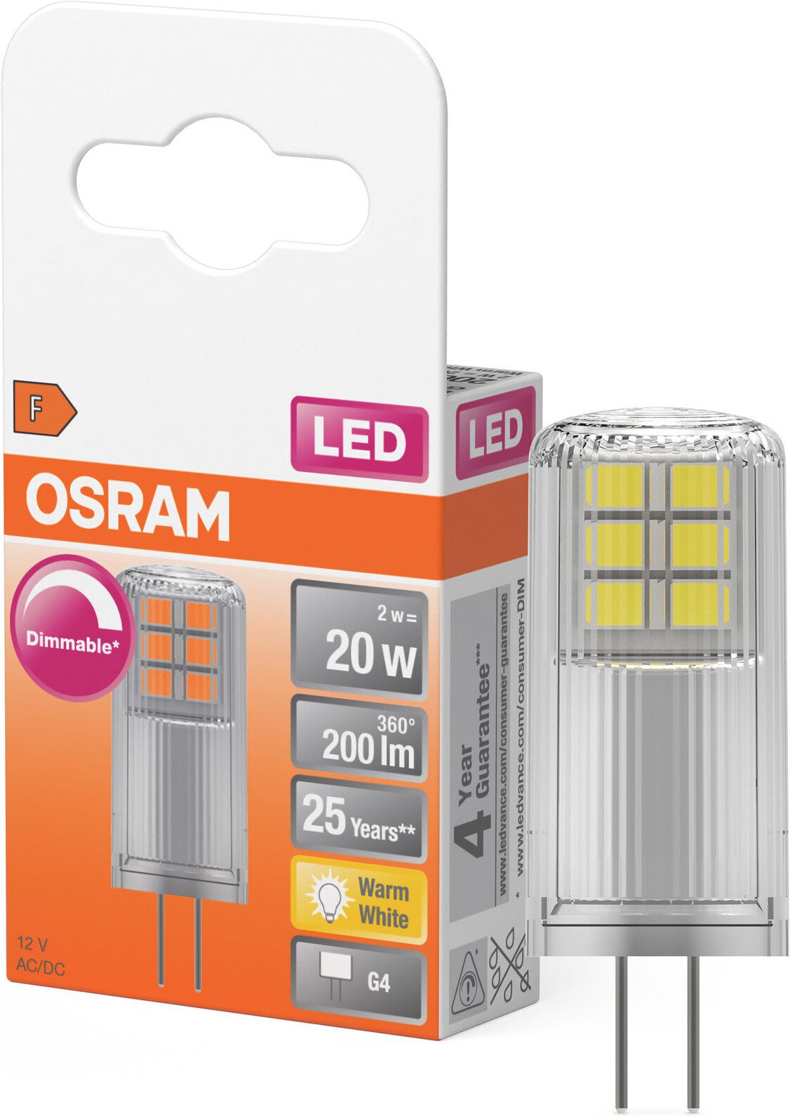 Osram LED-Leuchtmittel LED PIN Lampe, G4, 1 St., Warmweiß
