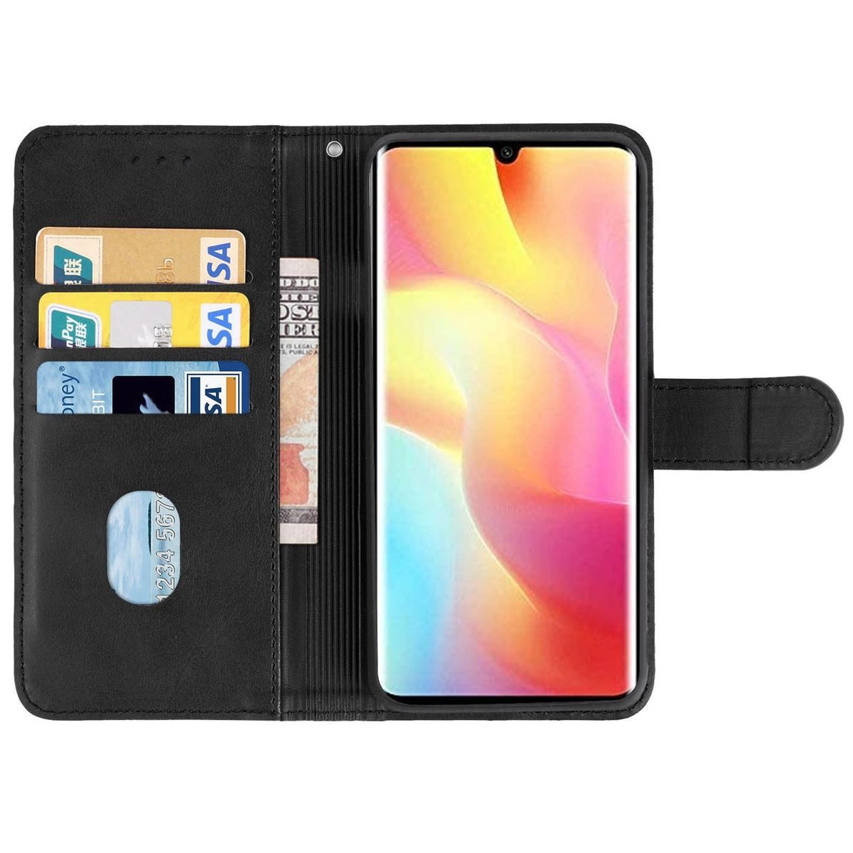 König Design Handyhülle Xiaomi Mi Note 10 Lite, Schutzhülle Schutztasche Case Cover Etuis Wallet Klapptasche Bookstyle
