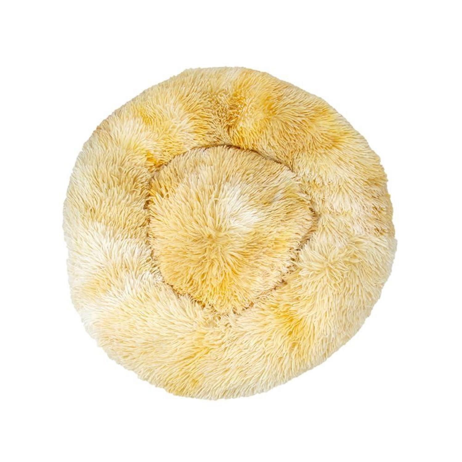LuxusKollektion Hundebett Hundebett Donut Plüsch 40cm Gelb