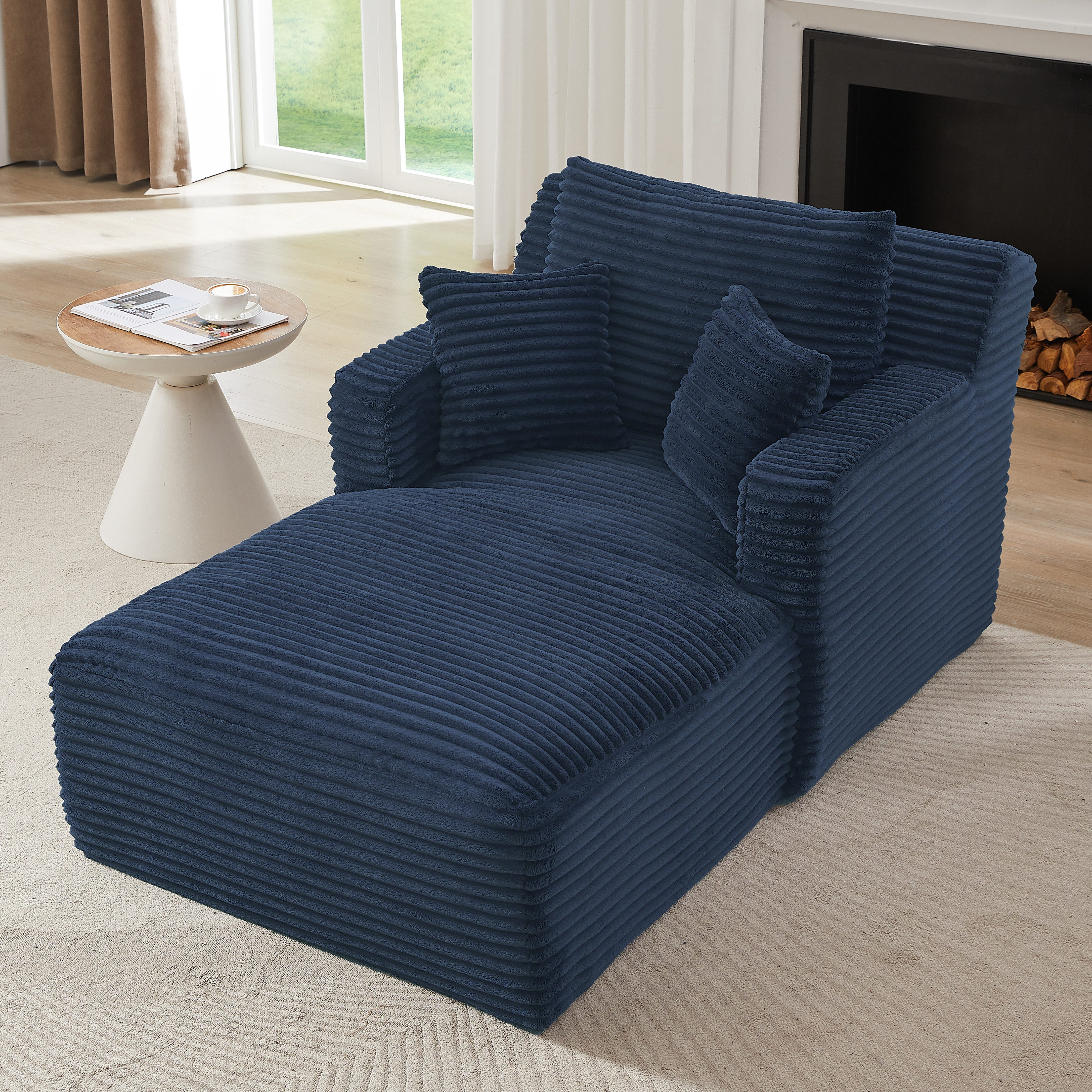 GLP Chaiselongue Bodensofa mit Schlaffunktion, Cord Chaiselongue Relaxsessel Schlafsofa ohne Montage