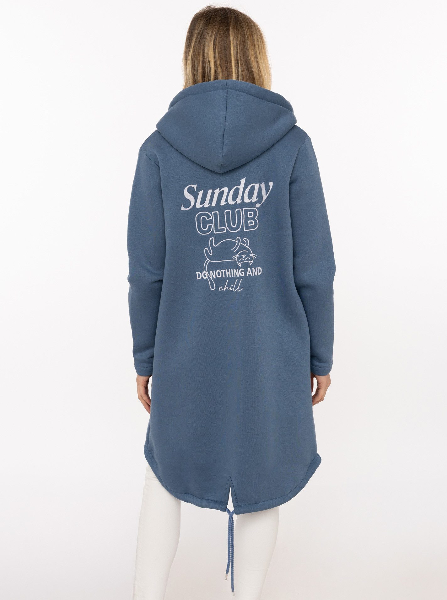 Zwillingsherz Kurzmantel "Sunday Club" mit Stickerei, Taschen und Reißverschluss