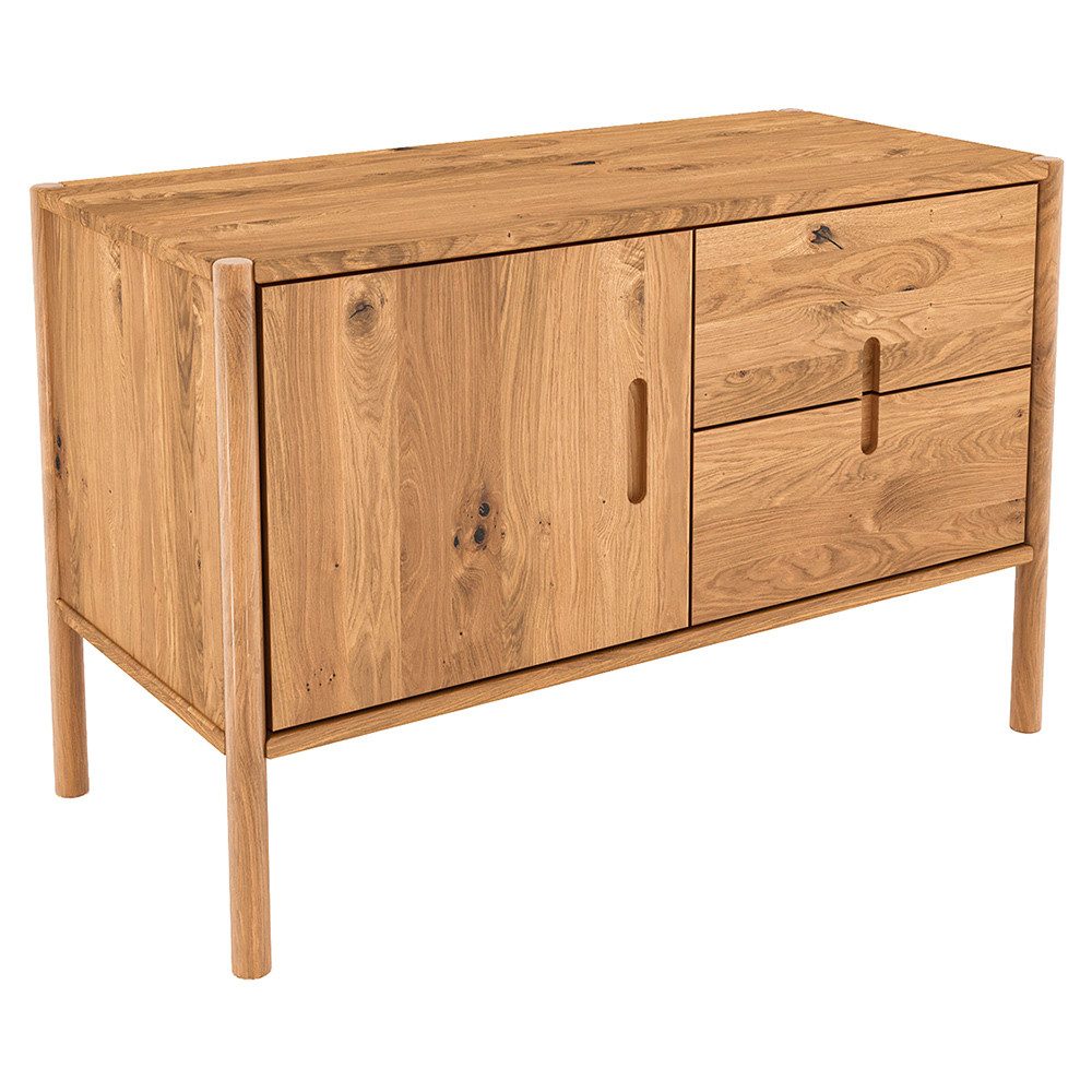 Lomadox Kommode PORI-165, Eiche massiv geölt, 97 cm breit, montierte Lieferung