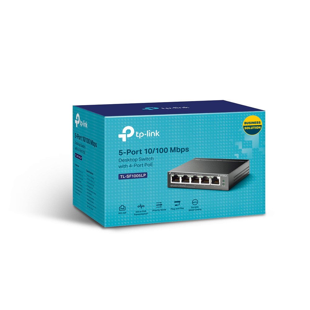 tp-link TL-SF1005LP 5-Port 10/100Mbps (4x PoE) Switch Netzwerk-Switch