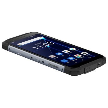 Hammer Construction LTE Smartphone 6 Zoll, 6000 mAh, 128GB, Schwarz-Silber Smartphone