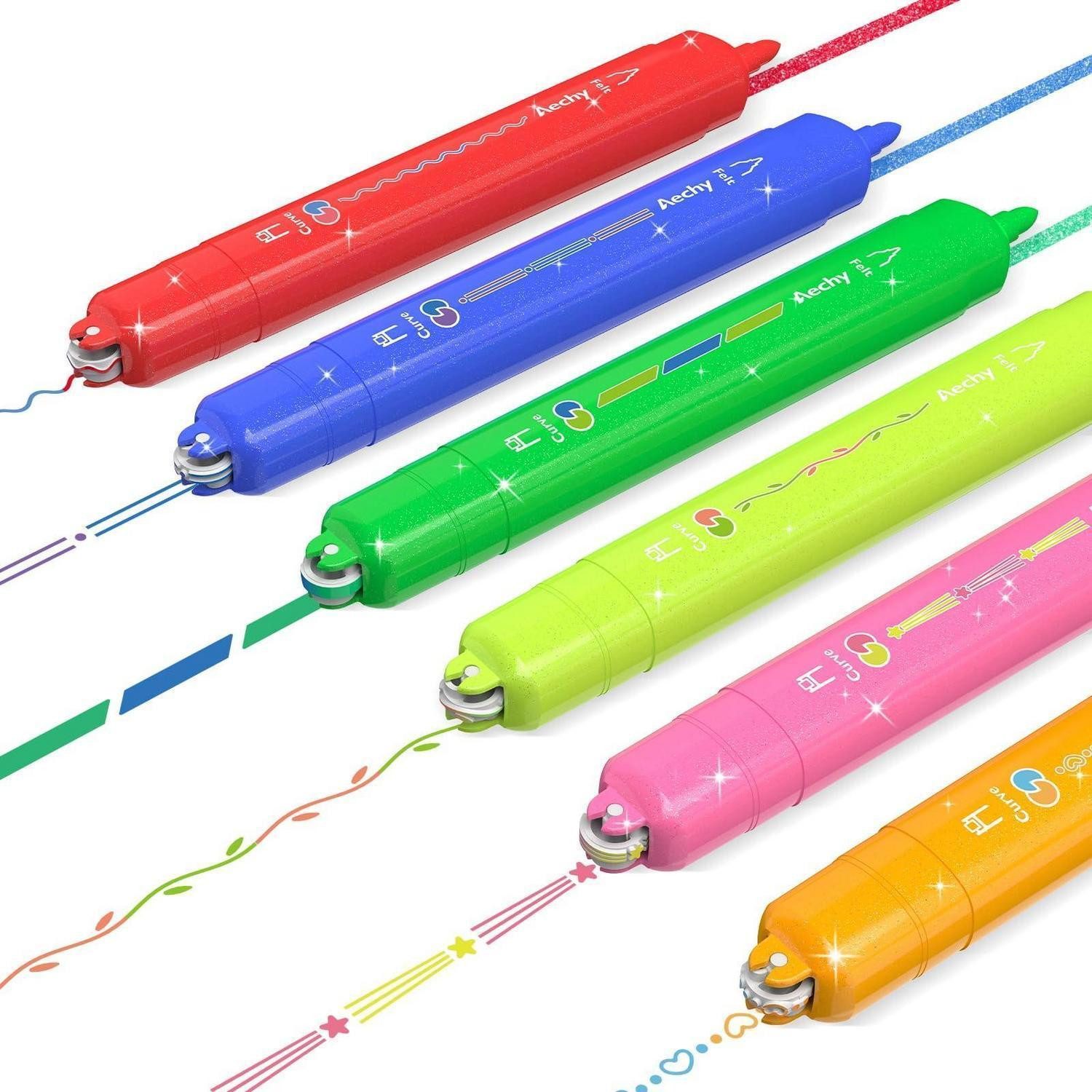 LuxusKollektion Marker Glitzerstifte Doppelspitze 6er Set