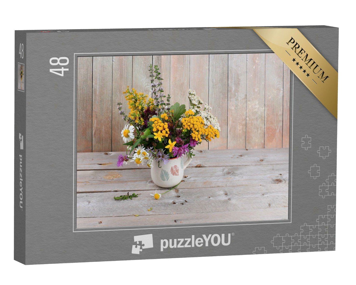 puzzleYOU Puzzle Blumenarrangement von Wildkräutern und Blumen, 48 Puzzleteile, puzzleYOU-Kollektionen Blumen-Arrangements