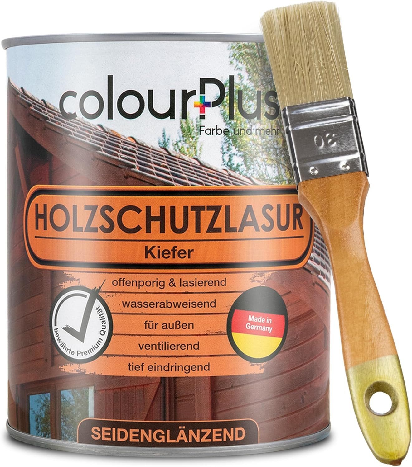 ColourPlus Holzschutzlasur Holzschutzlasur, Holzschutzlasur außen, offenporig, UV- & Witterungsschutz, lasierend