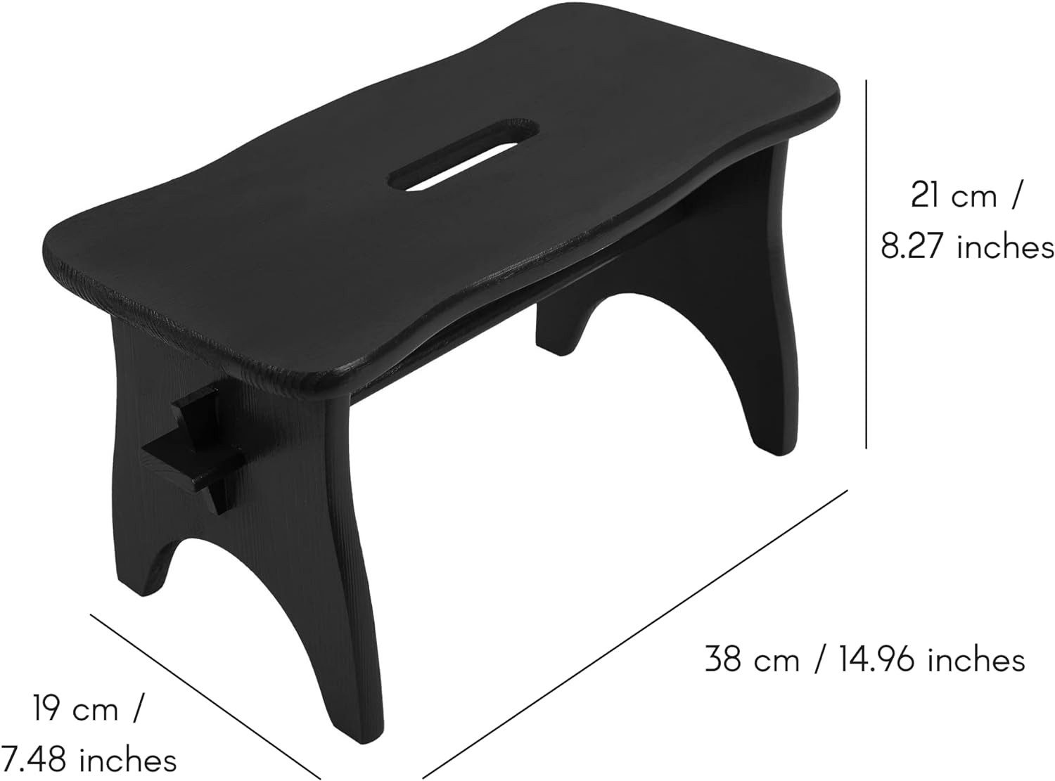 Creative Deco Fußhocker Fußbank Holz 38 x 19 x 21 cm Tritthocker Kinderhocker, leicht