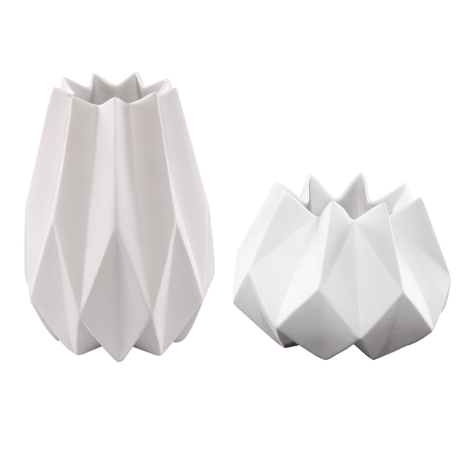Goebel Tischvase Kaiser Porzellan, Höhe: 21.5cm, Farbe: Weiß, Motiv: Polygono Star