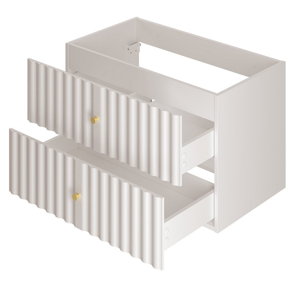 Thumbnail - Lomadox Waschtisch AQUINO-140, Waschbeckenunterschrank Badezimmerschrank 80 cm breit modern in weiß