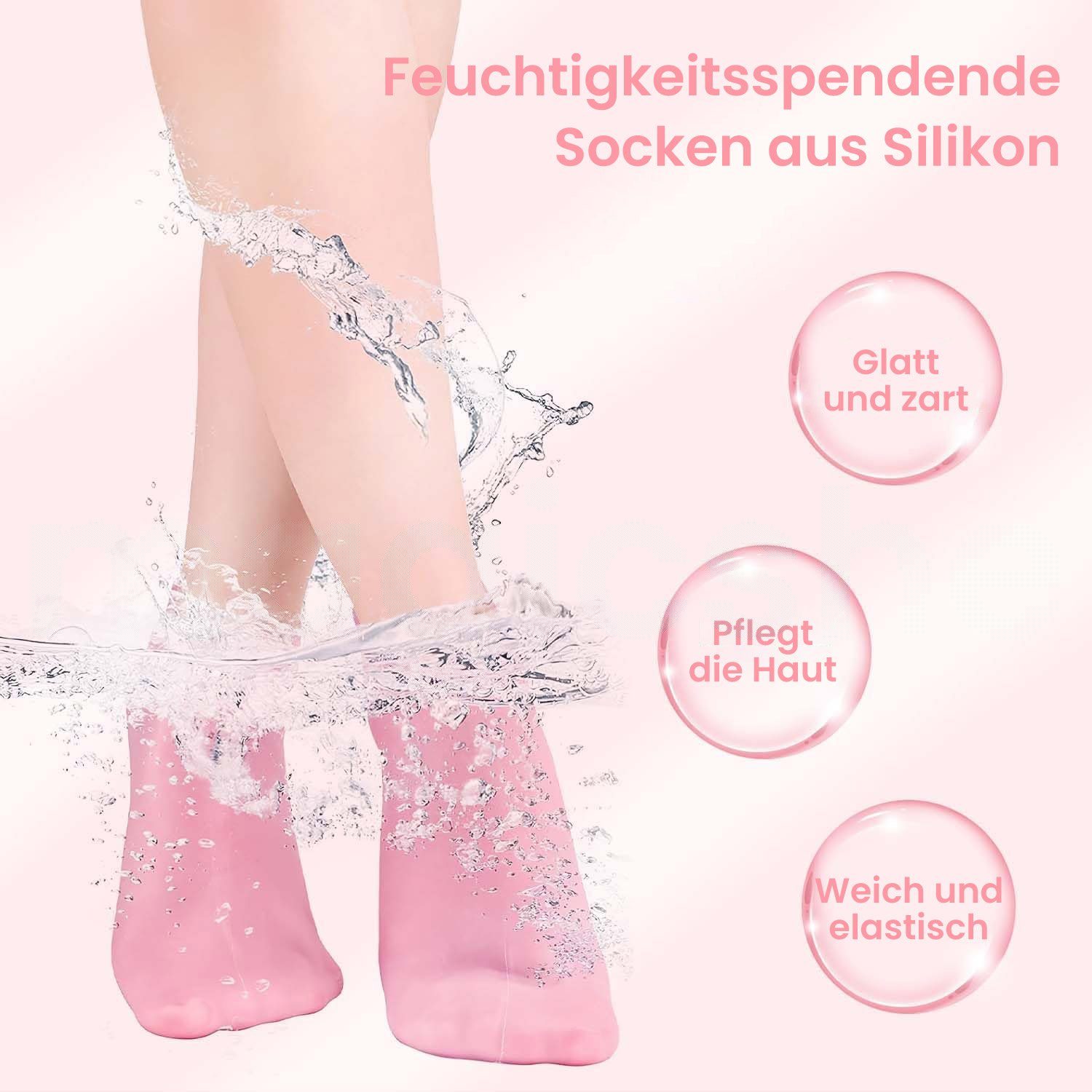 2 Silikon-Feuchtigkeitssocken, rissige trockene Fußpflege Füße Funktionssocken MAGICSHE Paar für