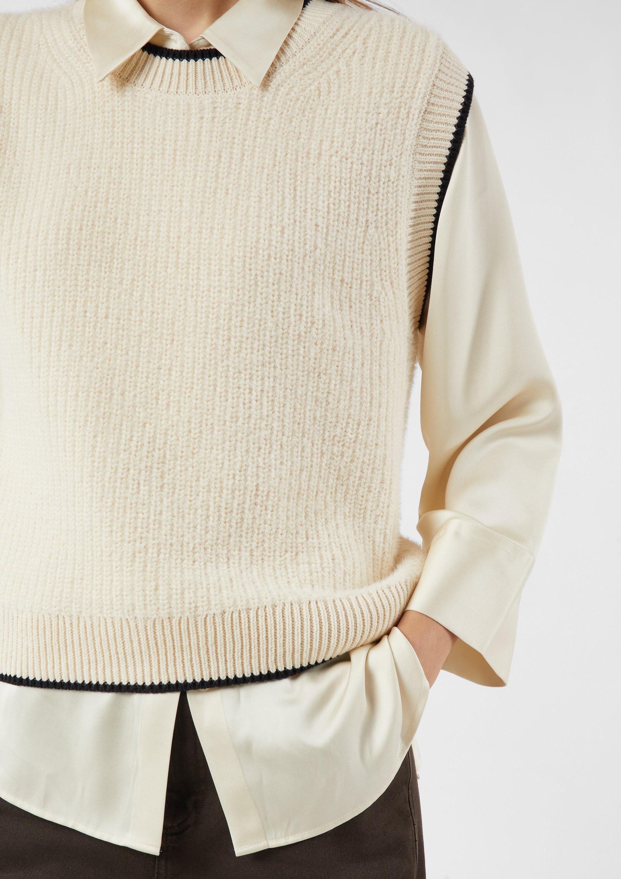 comma Langarmbluse Bluse Satinbluse aus Viskose mit verstellbarer Manschette