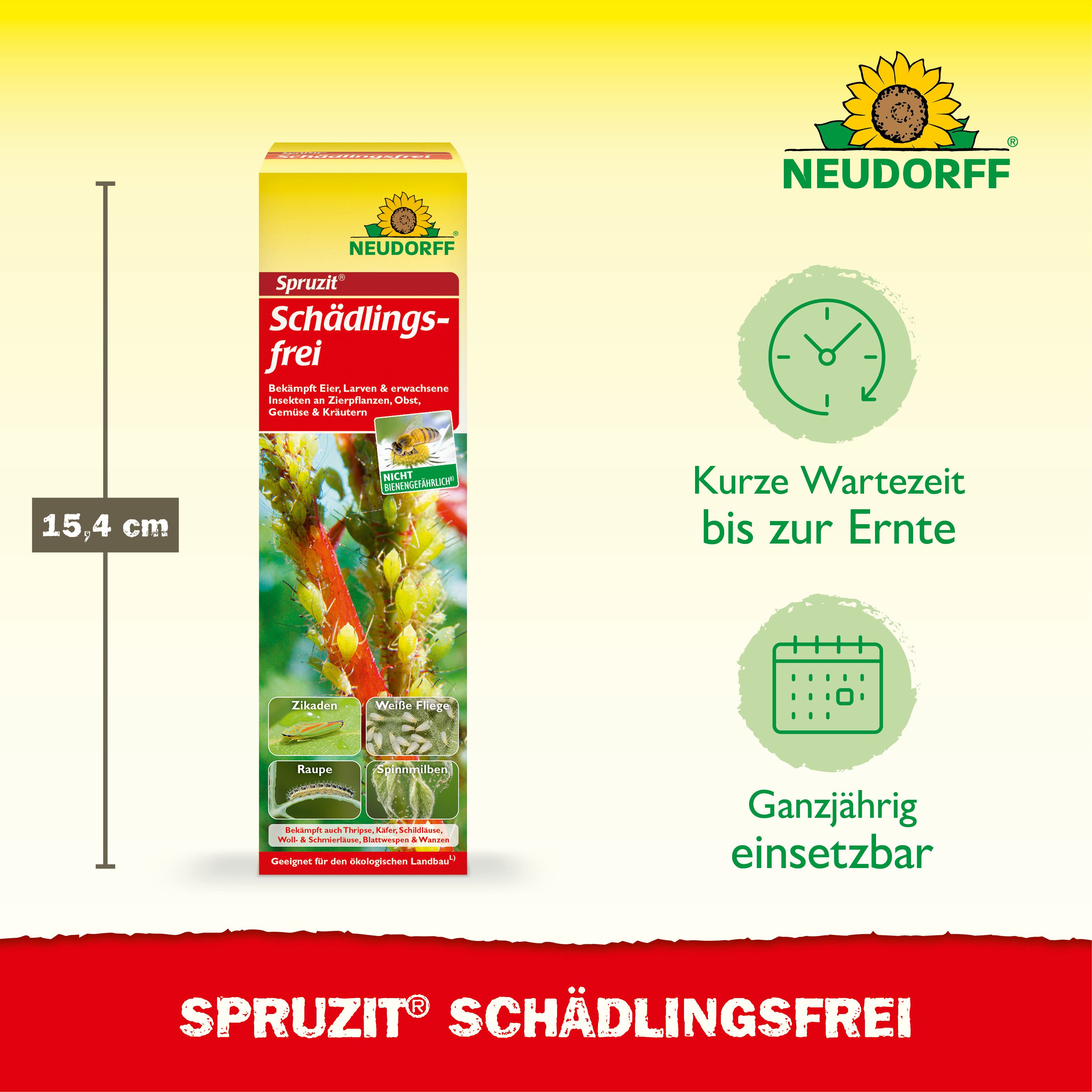 Neudorff Insektenspray Spruzit Schädlingsfrei 100 ml Konzentrat, 100 ml, Für Zierpflanzen, Obst & Gemüse in Haus und Garten, Konzentrat gegen zahlreiche Schädli – Bild 3 von 5