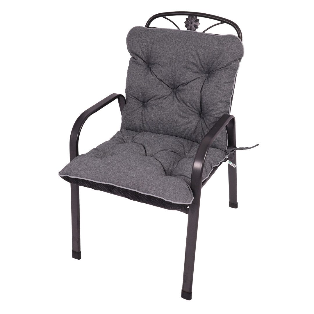 TexDeko Sitzauflage Ecolen Niedriglehner 40 x 40 x 40cm - gesteppte Gartenstuhl-Auflage, (1× Gartenstuhl-Auflage (80 × 40cm), UV-Beständig, Wasserabweisend mit Anti-Rutsch Boden