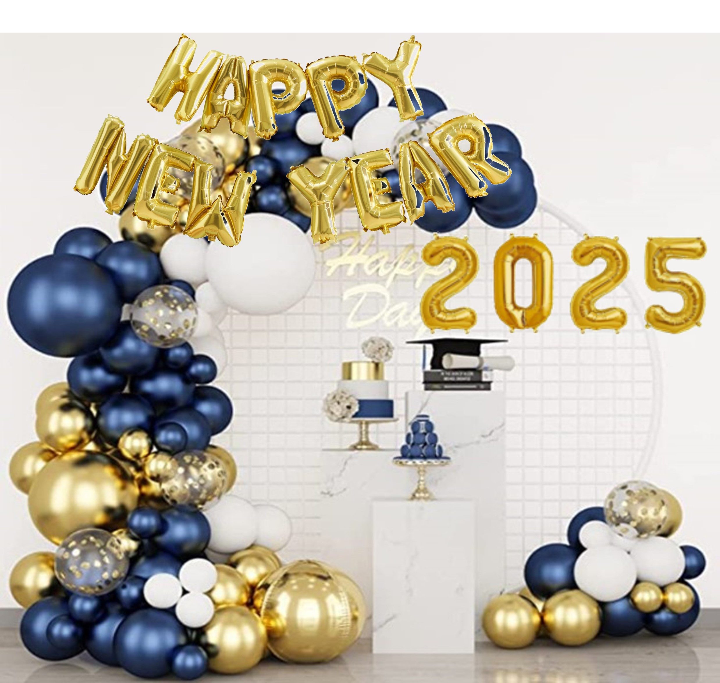 Party Flamingo Aufblasbares Partyzubehör Girlande blau gold metallic Party Deko Geburtstag Feier Happy Birthday