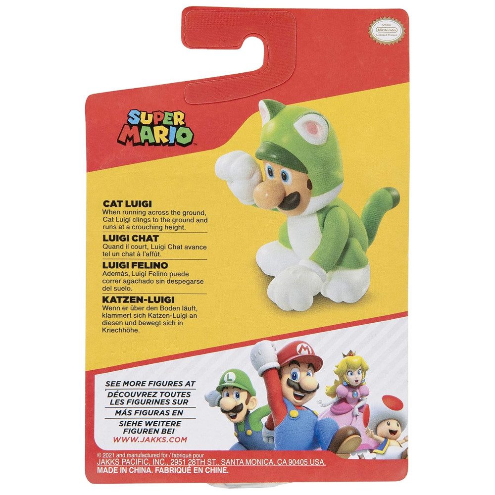 Nintendo Spielfigur Nintendo Super Mario Figur Cat Luigi, 6,5 cm
