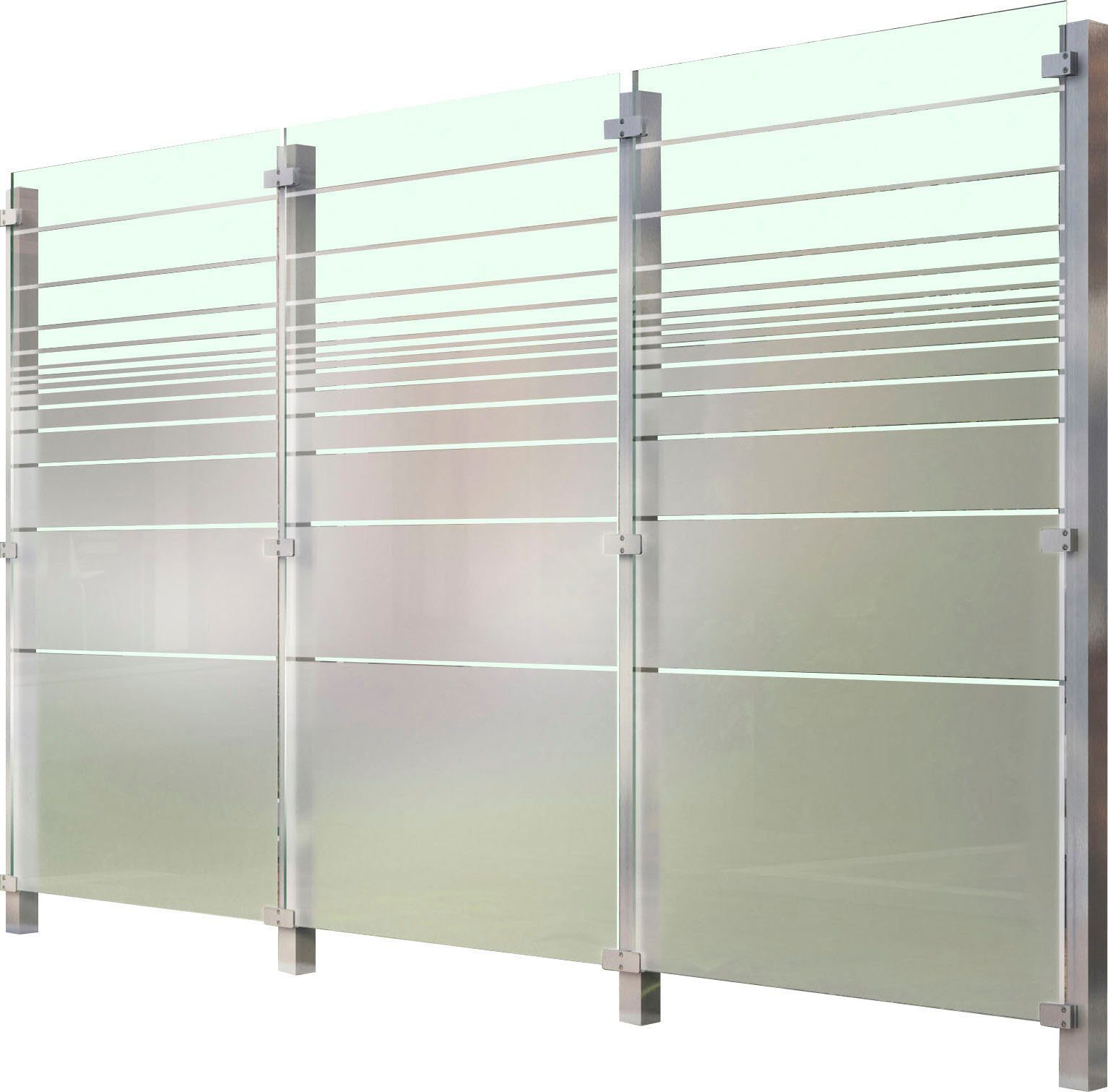 STAKET PRO Zaun, (Set), Glaszaun, Gesamtlänge: 3,23 m, 4 Pfosten