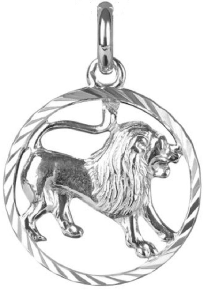 unbespielt Sternzeichenanhänger Anhänger Sternzeichen Löwe 925 Silber 15 mm, Silberschmuck für Damen und Herren