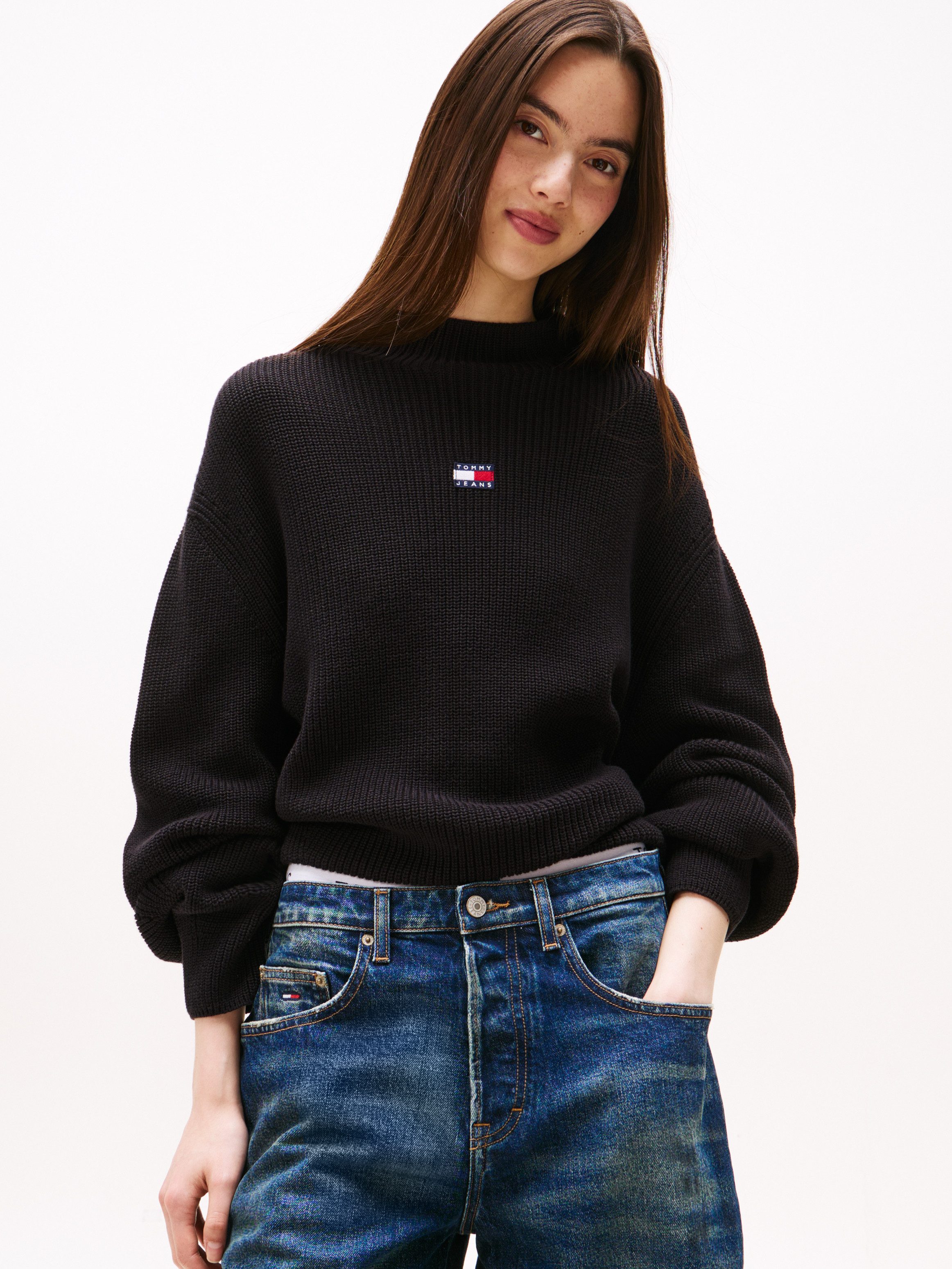 Tommy Jeans Stehkragenpullover TJW MOCKNECK BADGE SWEATER günstig online kaufen