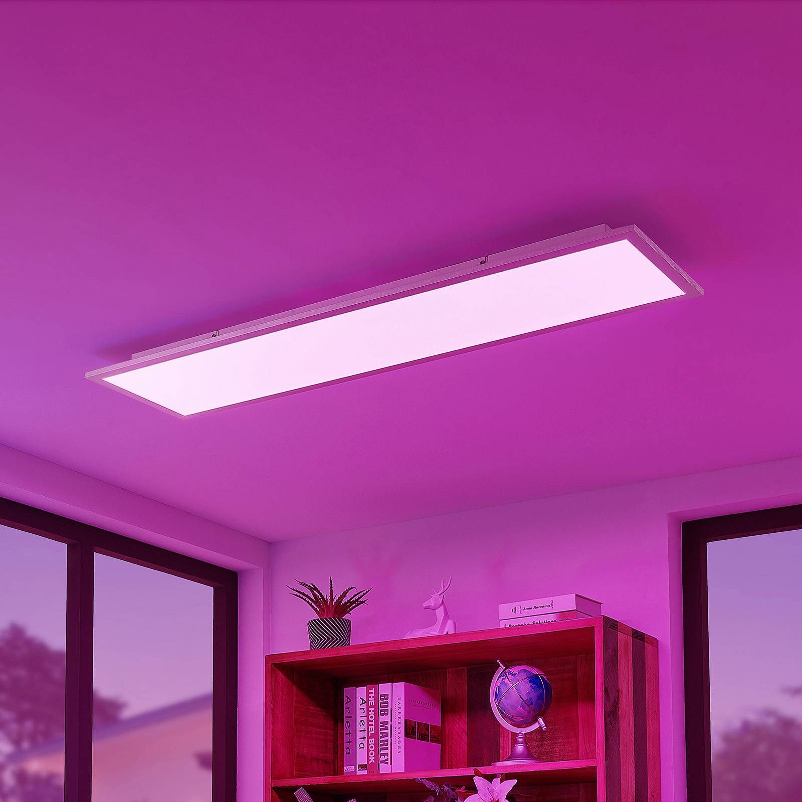 Lindby LED Panel Kjetil, Enthalten, LED 32 W + 5 W RGB gesamt, Farbwechsel warmweiß / tageslicht