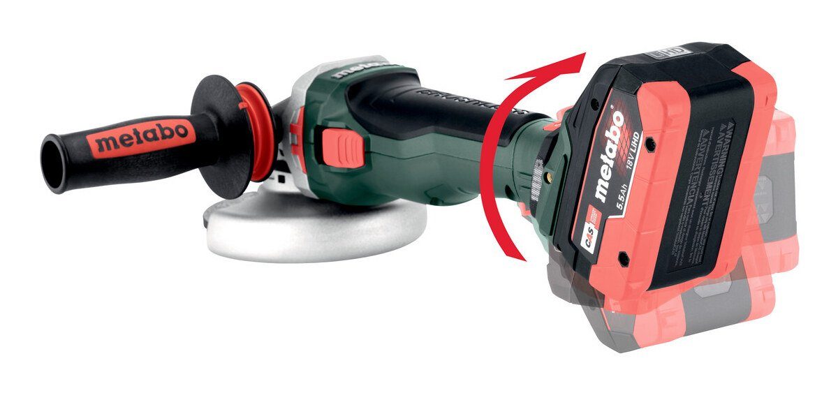 metabo Akku-Winkelschleifer WB 18 LTX BL 15-125 Quick, max. 10000 U/min, Ohne Akku in metaBox 165 L
