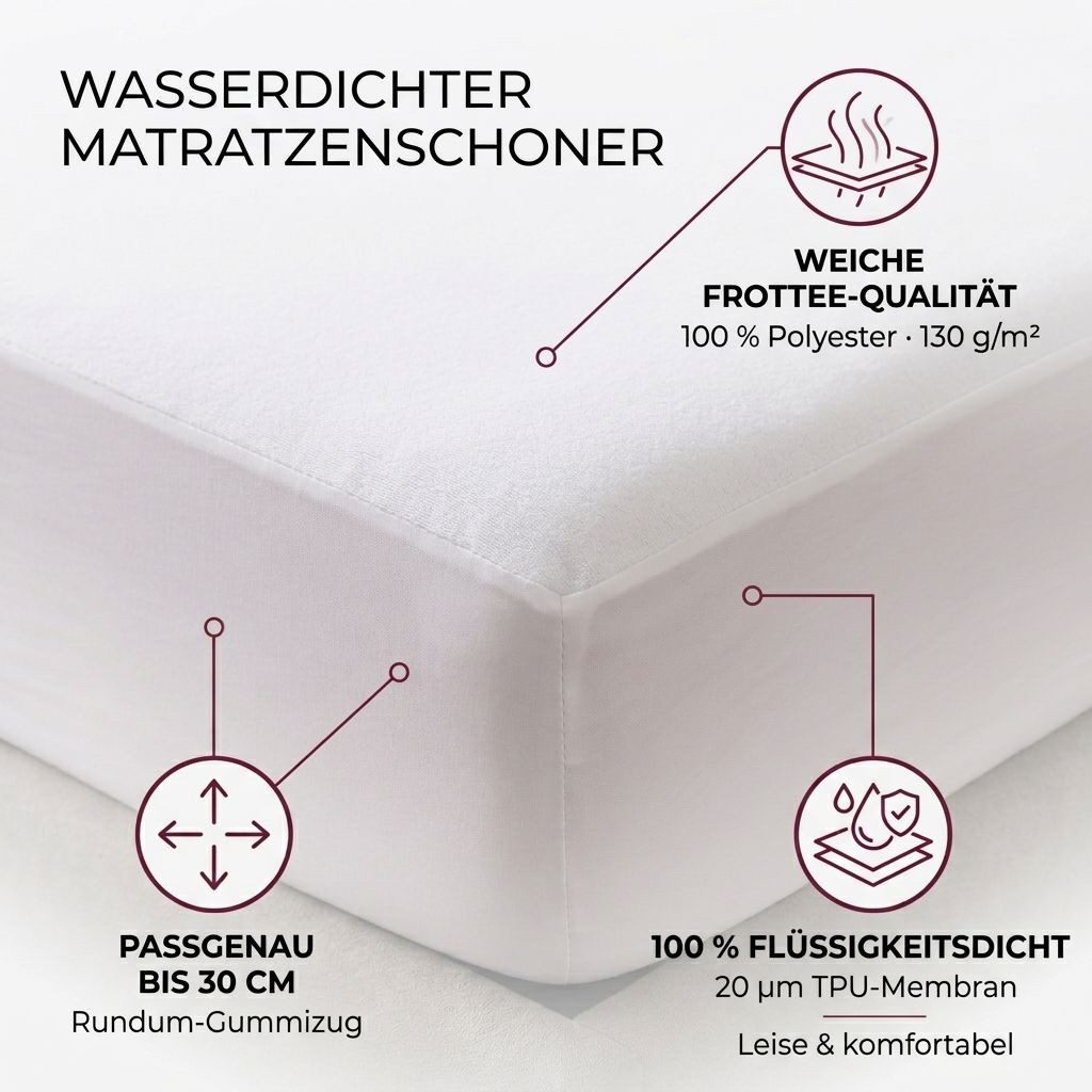 Matratzenschoner MARCOLUMB Matratzenschutz 100 x 190 cm Wasserdicht, Spannrand Marcolumb – Bild 4 von 5