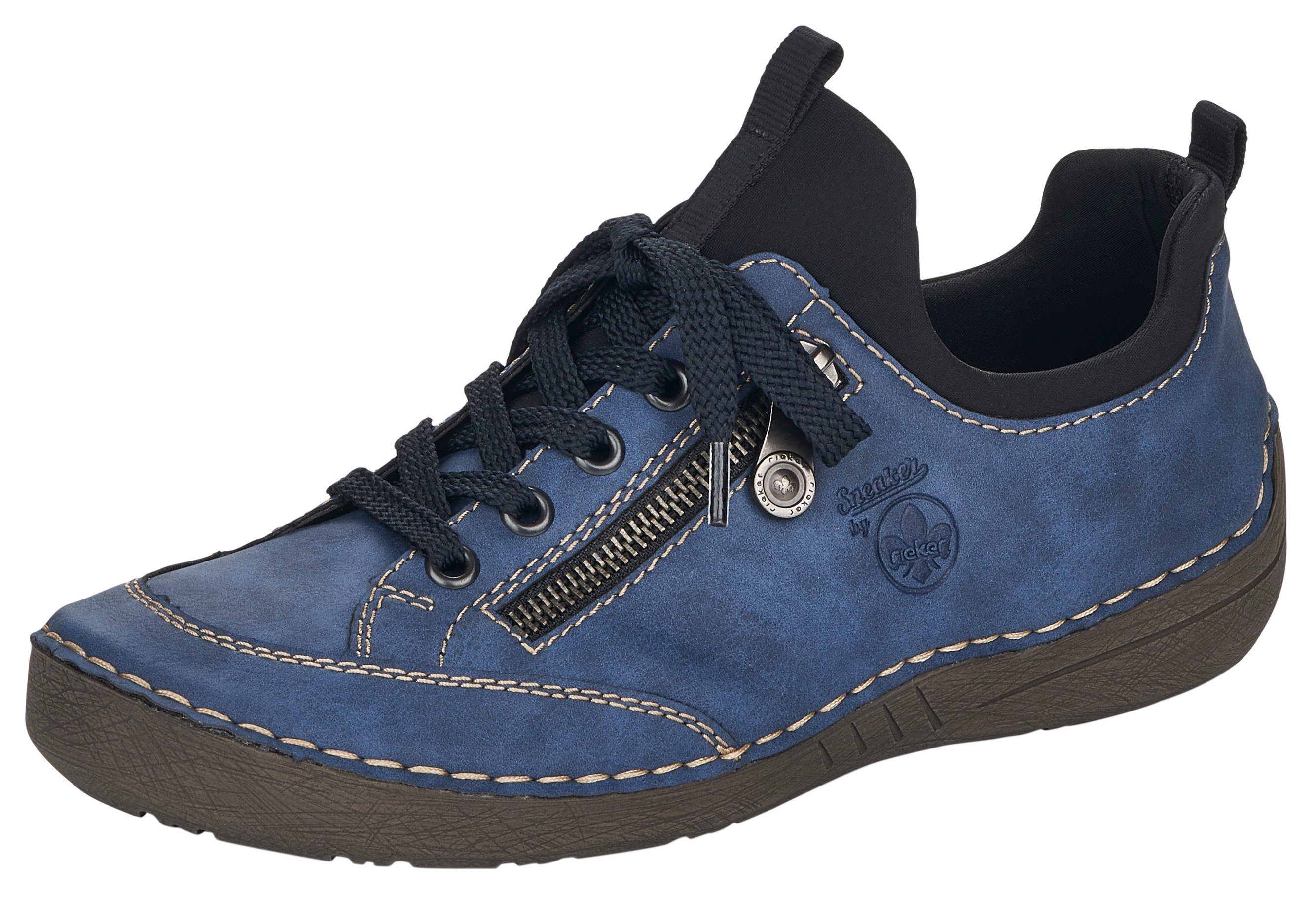 Rieker Slip-On blau Einschlupf Sneaker elastischem mit kombi (14)