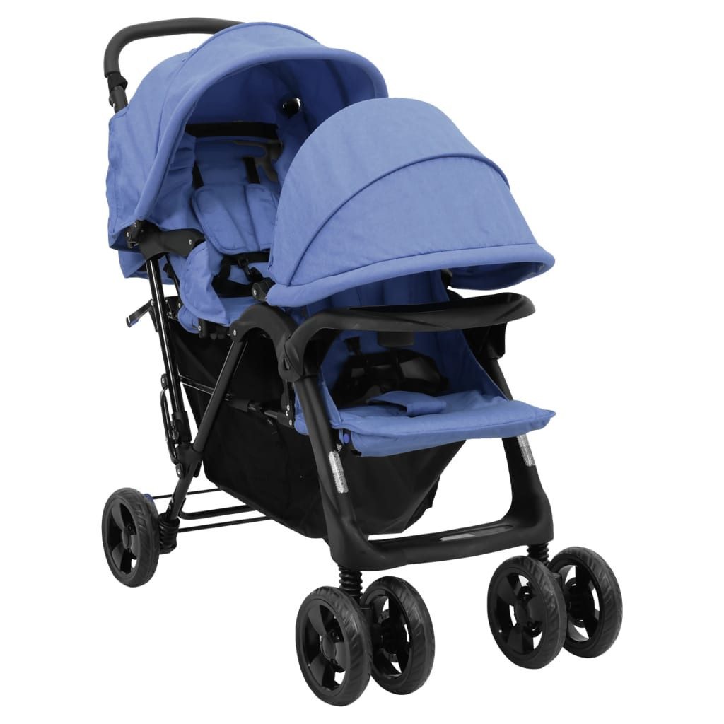 Kombi-Kinderwagen Kinderwagen Kinderkarre Buggy Zwillings-Geschwisterwagen Marineblau St