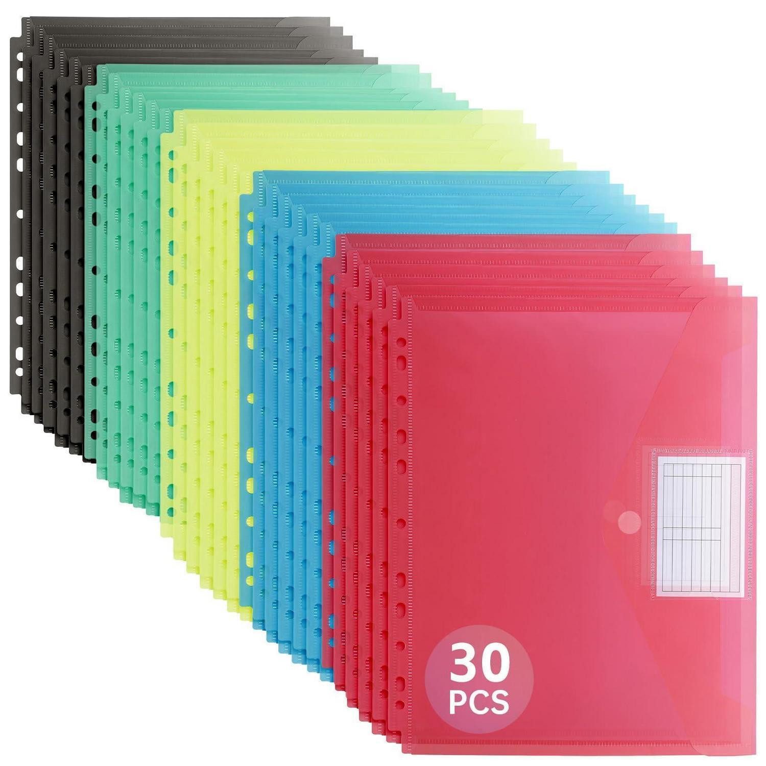 LuxusKollektion Organisationsmappe Dokumententaschen A4 30 Stk 5 Farben Abheftbar (30-St)