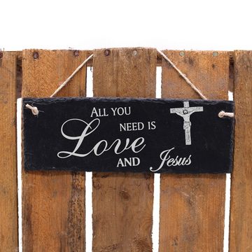 Dekolando Hängedekoration Jesus 22x8cm All you need is Love and Jesus