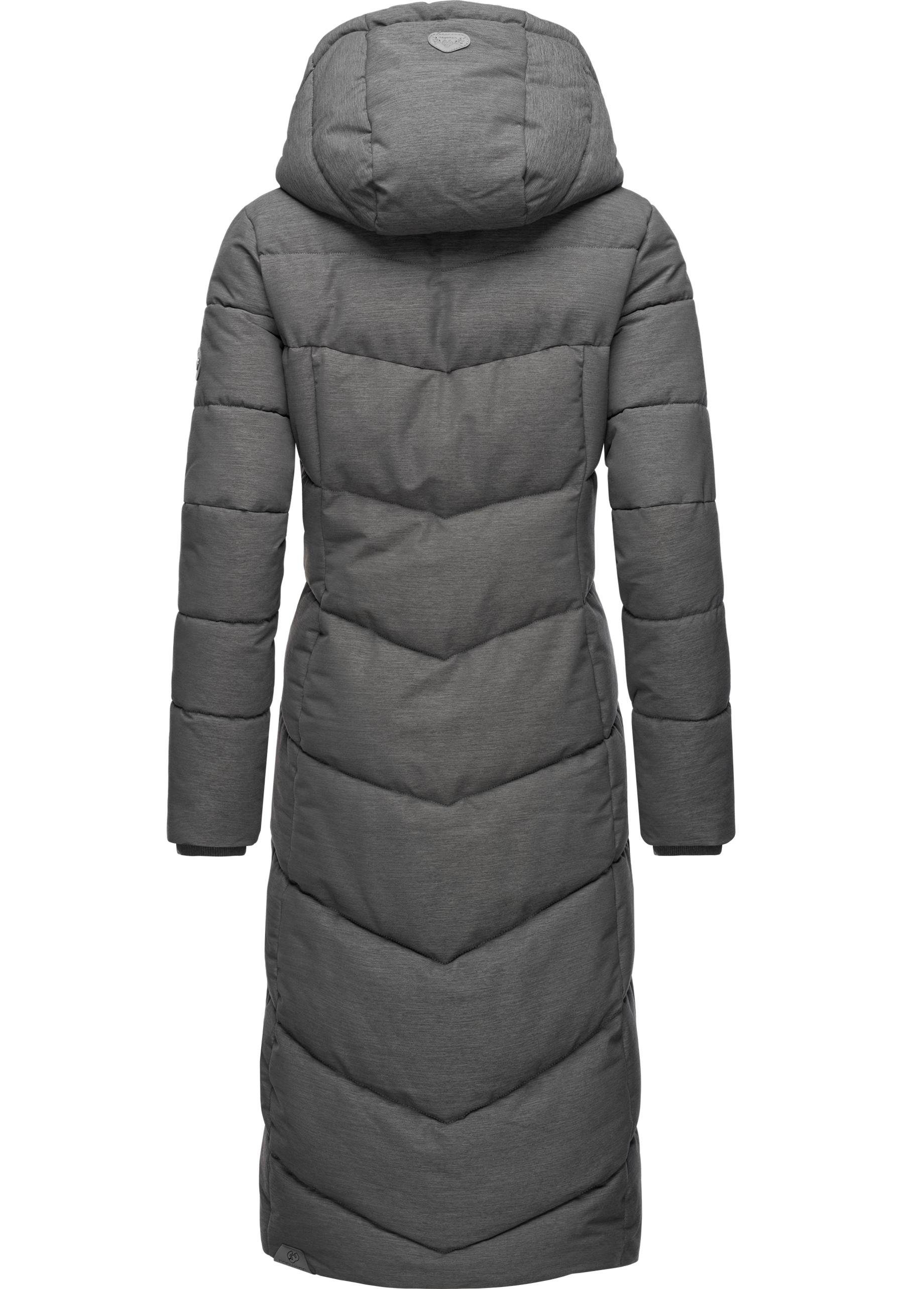 Ragwear Wintermantel Pavla Long extralanger Winterparka mit Teddyfutter und Kapuze