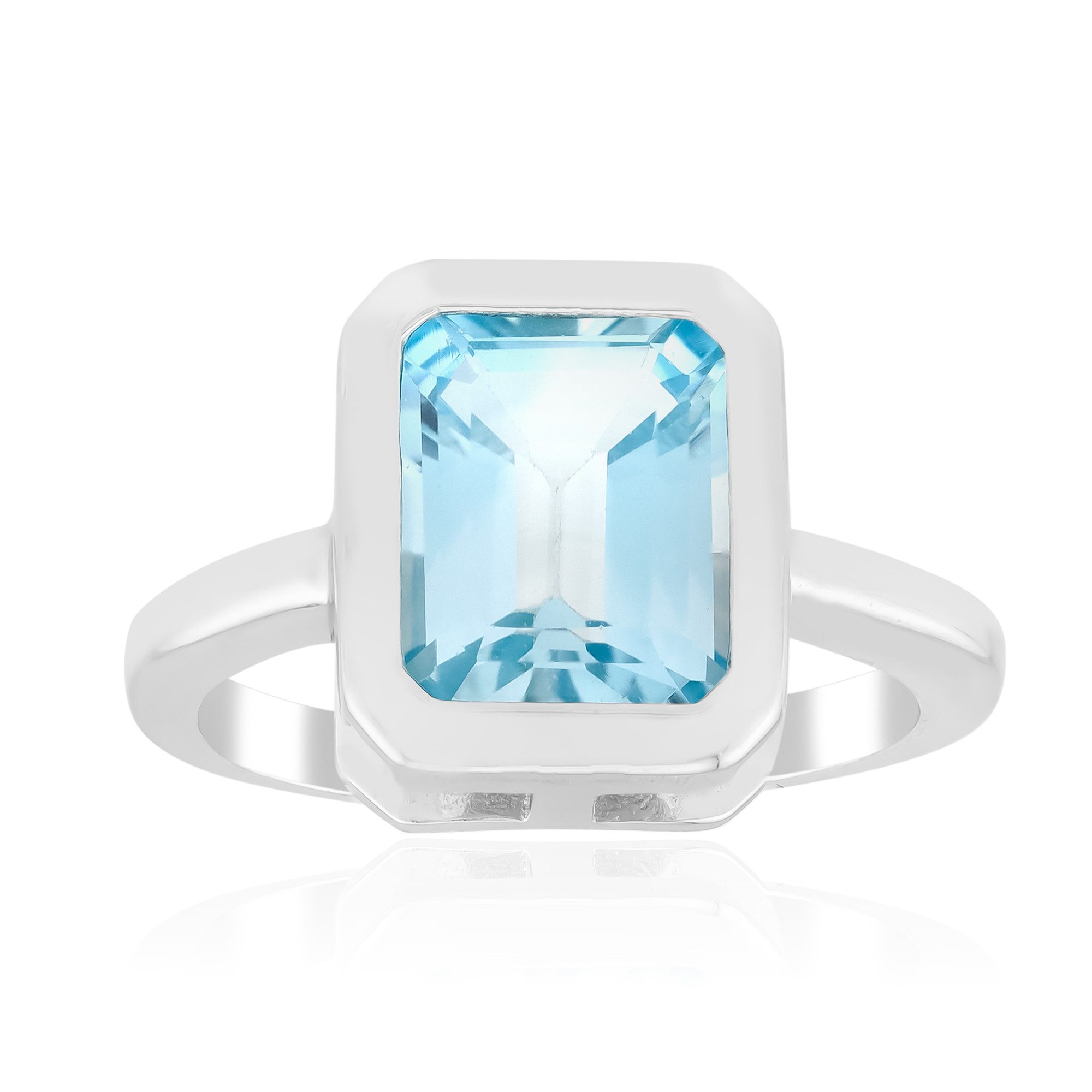 Cavill Solitärring Himmelblauer Topas Silberring, Brasilien 3,465ct (1-tlg)