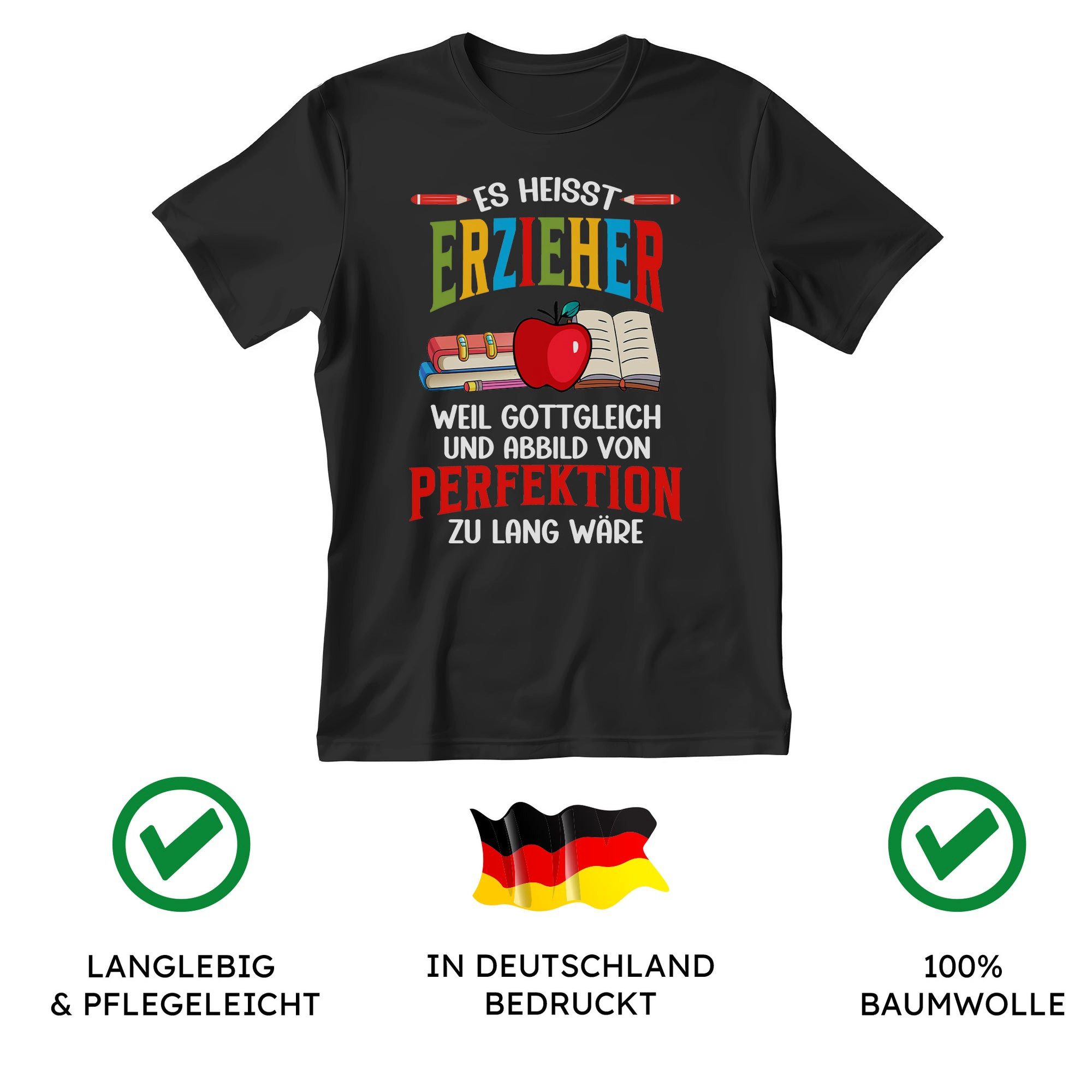 22Feels T-Shirt Erzieher Geschenk Männer Spruch Beruf Ausbildung Studium IN DEUTSCHLAND BEDRUCKT