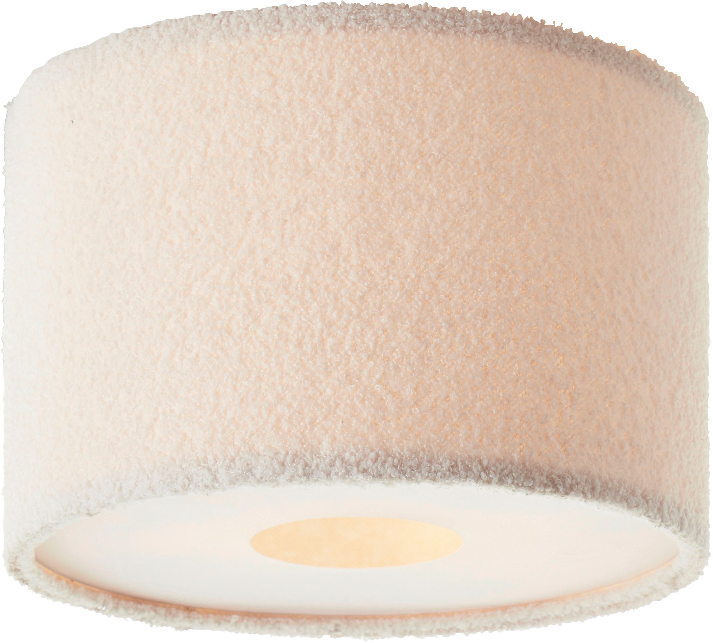 LeGer Home by Lena Gercke Deckenleuchte Debora, ohne Leuchtmittel, Teddy-Stoff, Ø 35 cm, E27, beige