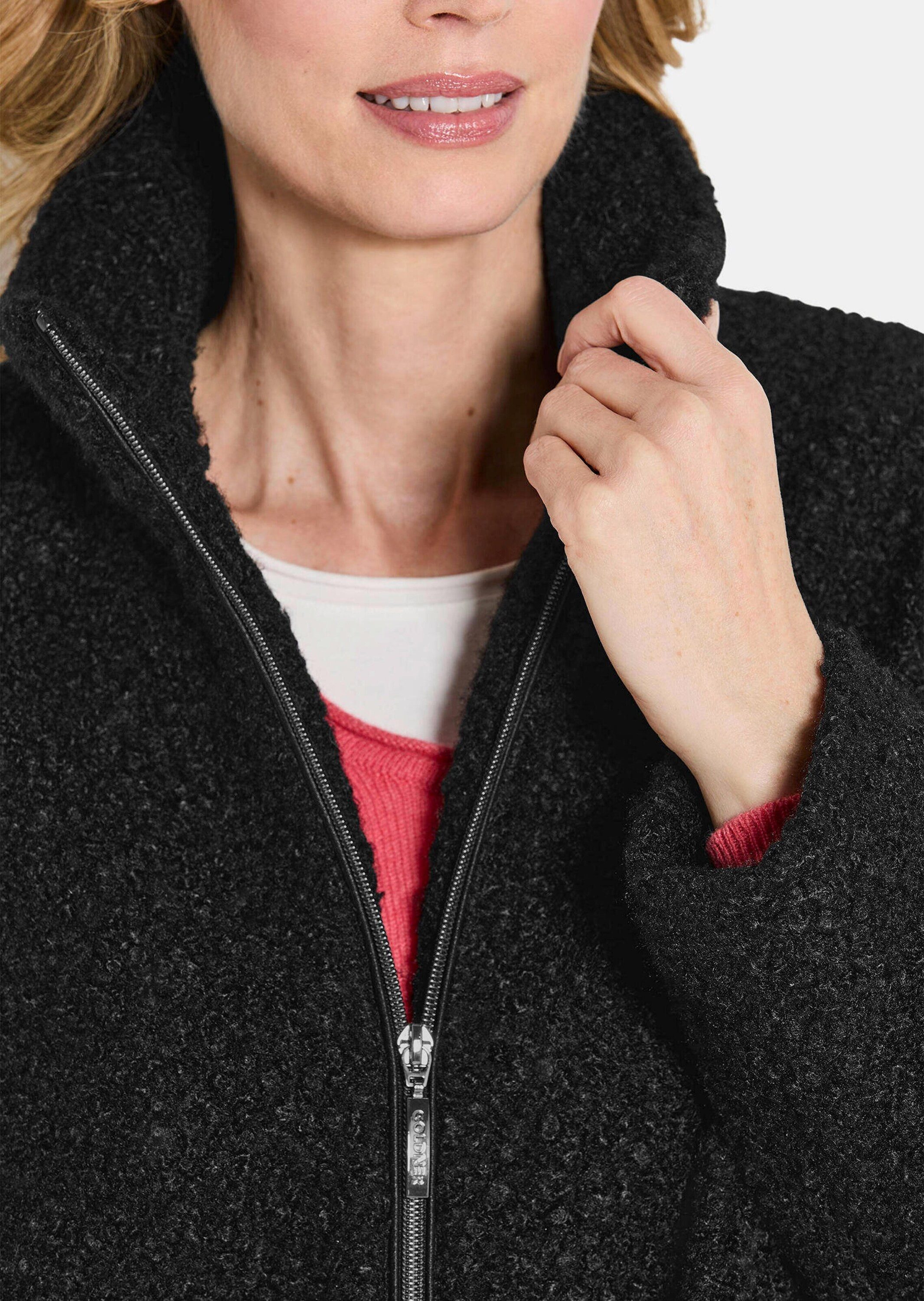 GOLDNER Allwetterjacke Stilvolle Kurzjacke mit Stehkragen Herbstjacke mit 2-Wege-Zipper, aufgesetzten Taschen und Langarm – Bild 5 von 5