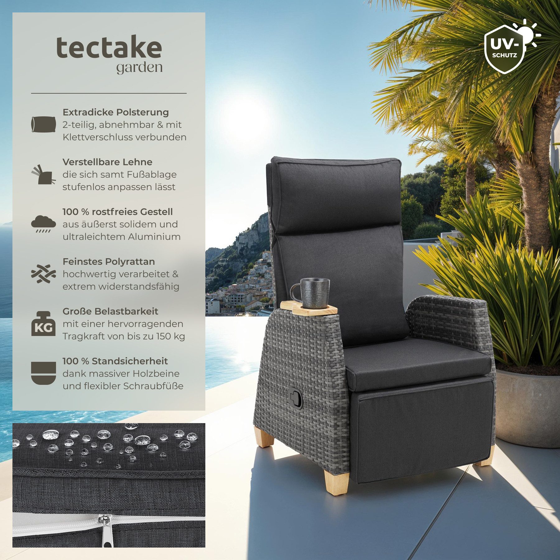 tectake Rattanstuhl Rattansessel (Set, 1 St), günstig online kaufen