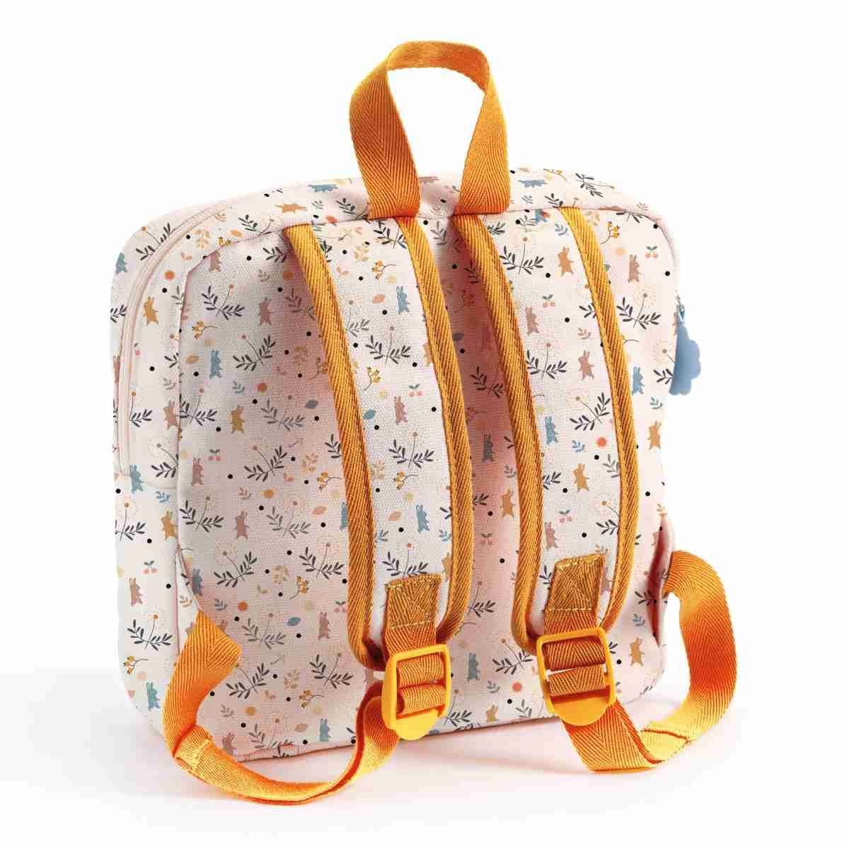 DJECO Puppen Tragetasche Pomea Kinderrucksack mit integrierter Puppentrage 2-in-1-Rucksack