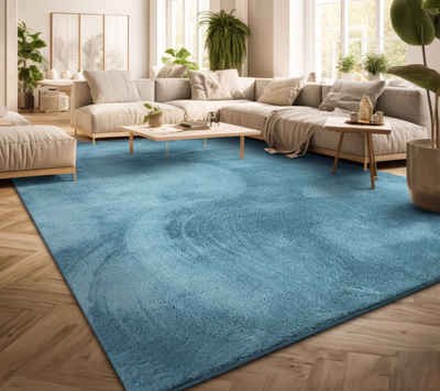 Teppich Wohnzimmer Kurzflor Einfarbig Modernes Design Waschbar, TT Home, Läufer, Höhe: 14 mm