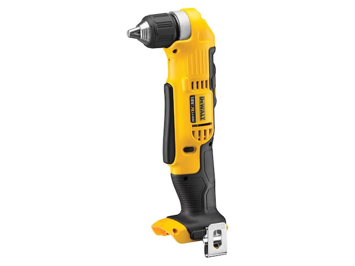 DeWalt Akku-Winkelbohrmaschine 18 V (Basisv), 18 V, max. 2000 U/min, mit 33 Nm, 10 mm Schnellspannbohrfutter & Spindelarretierung im Koffer