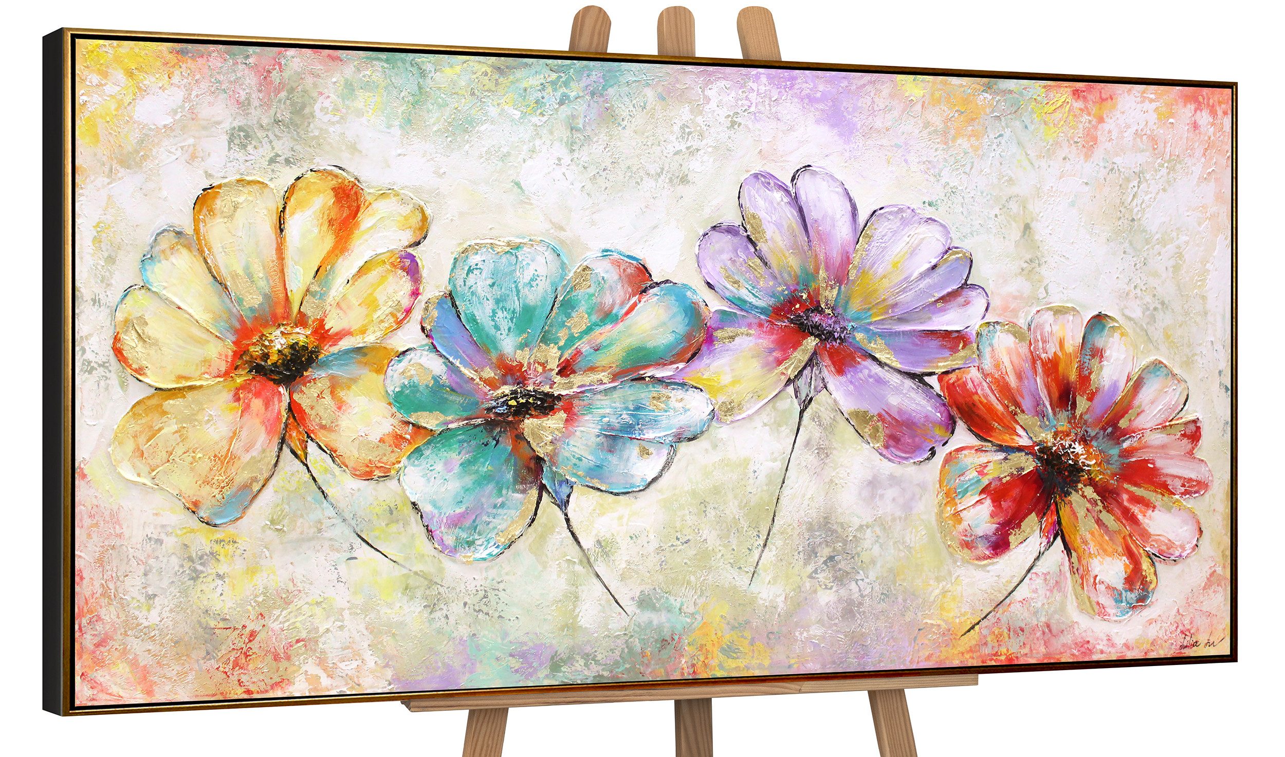 YS-Art Gemälde Schöne Blumen, Blumen, Bunte günstig online kaufen