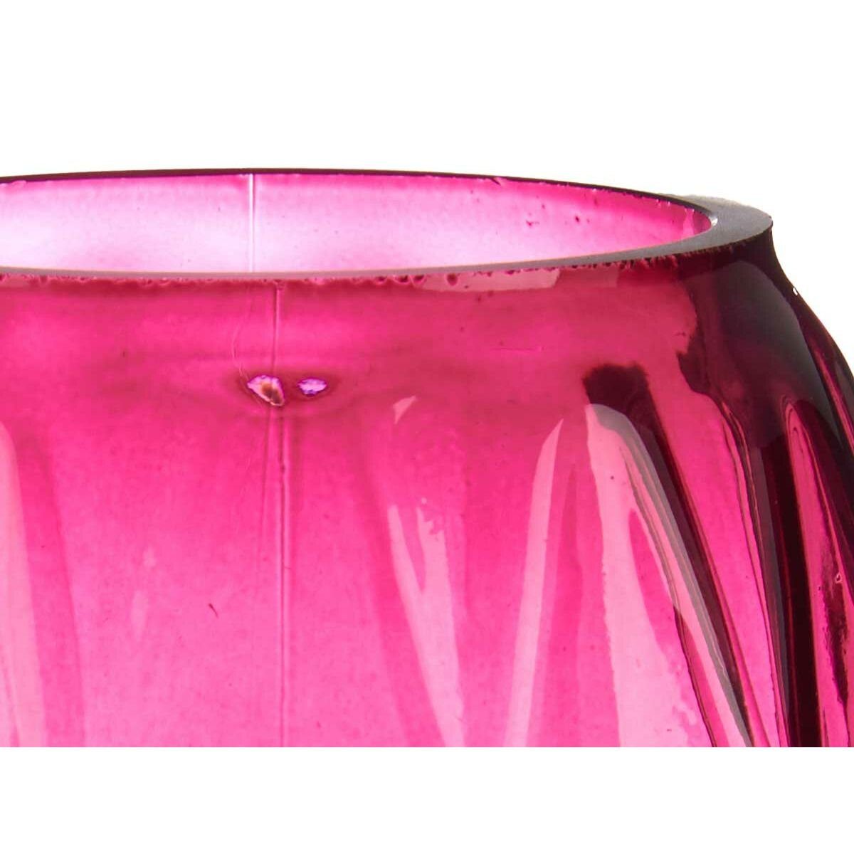 19 Stück 13,5 cm Dekovase Vase x x Glas 6 Gift Rhombusse Decor Rosa Schnitzerei 13,5