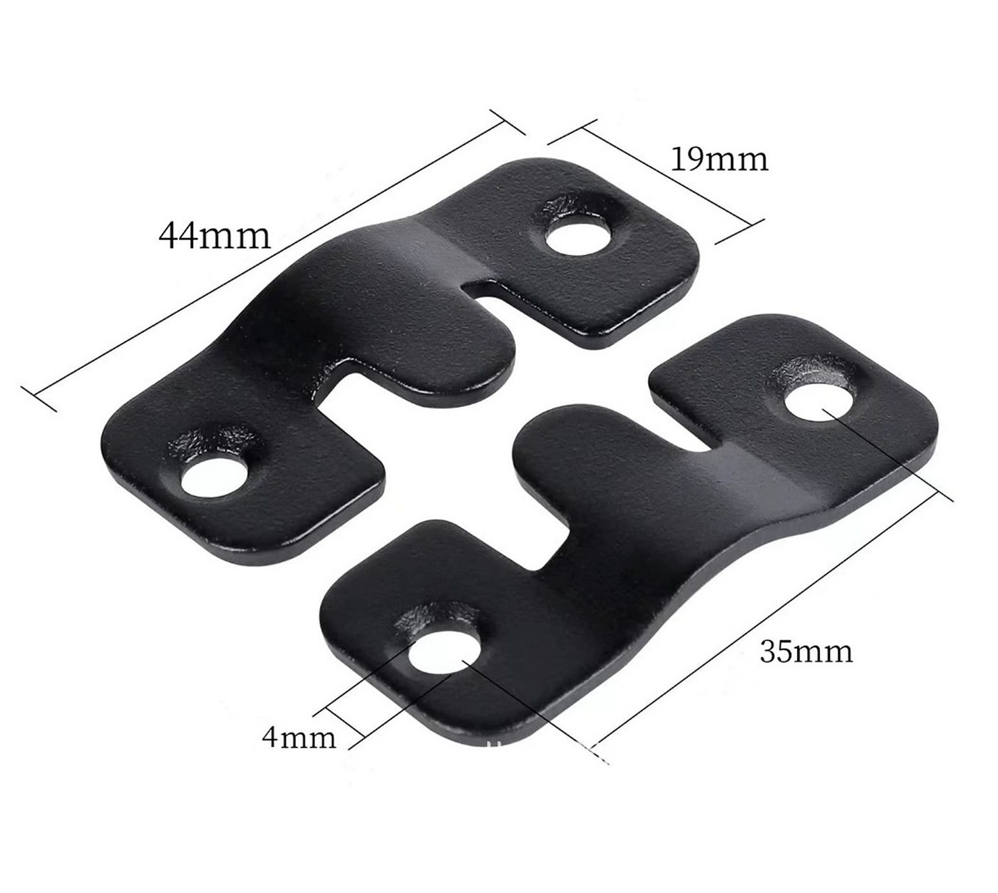 Thumbnail - BAYLI Flachverbinder 5 Paar Möbel Steckverbinder - Schwarz, 44x19 mm Couchverbinder