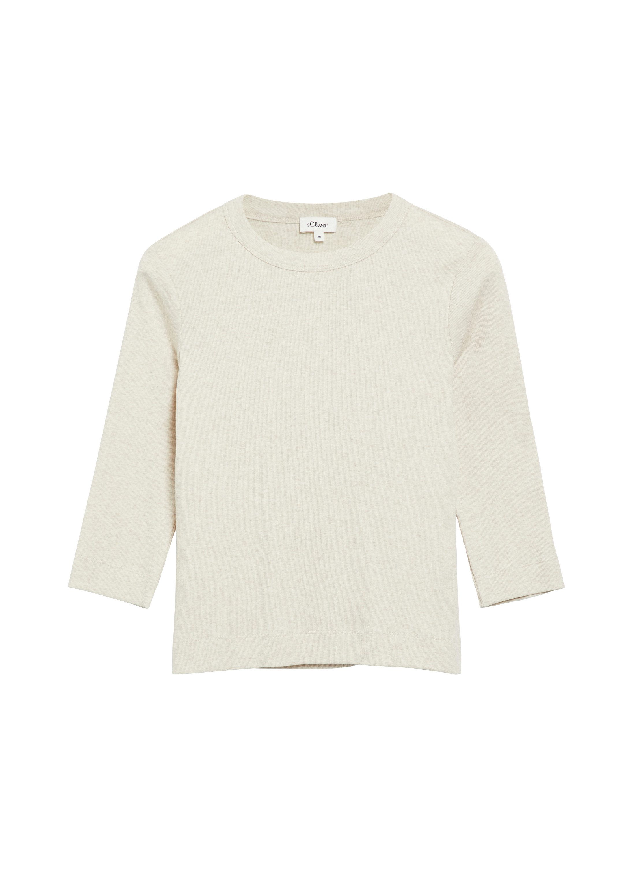 s.Oliver 3/4-Arm-Shirt T-Shirt 3/4-Arm-Rippshirt im Slim Fit