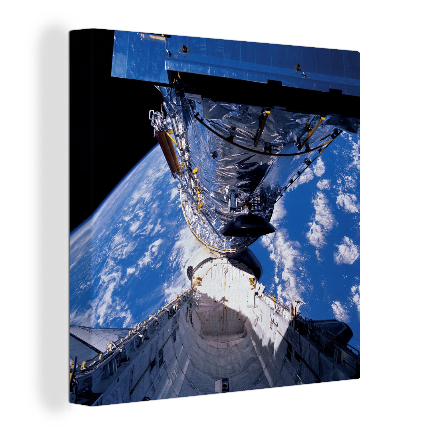 OneMillionCanvasses® Leinwandbild Space Shuttle in der Umlaufbahn, (1 St), Leinwand Bilder für Wohnzimmer Schlafzimmer