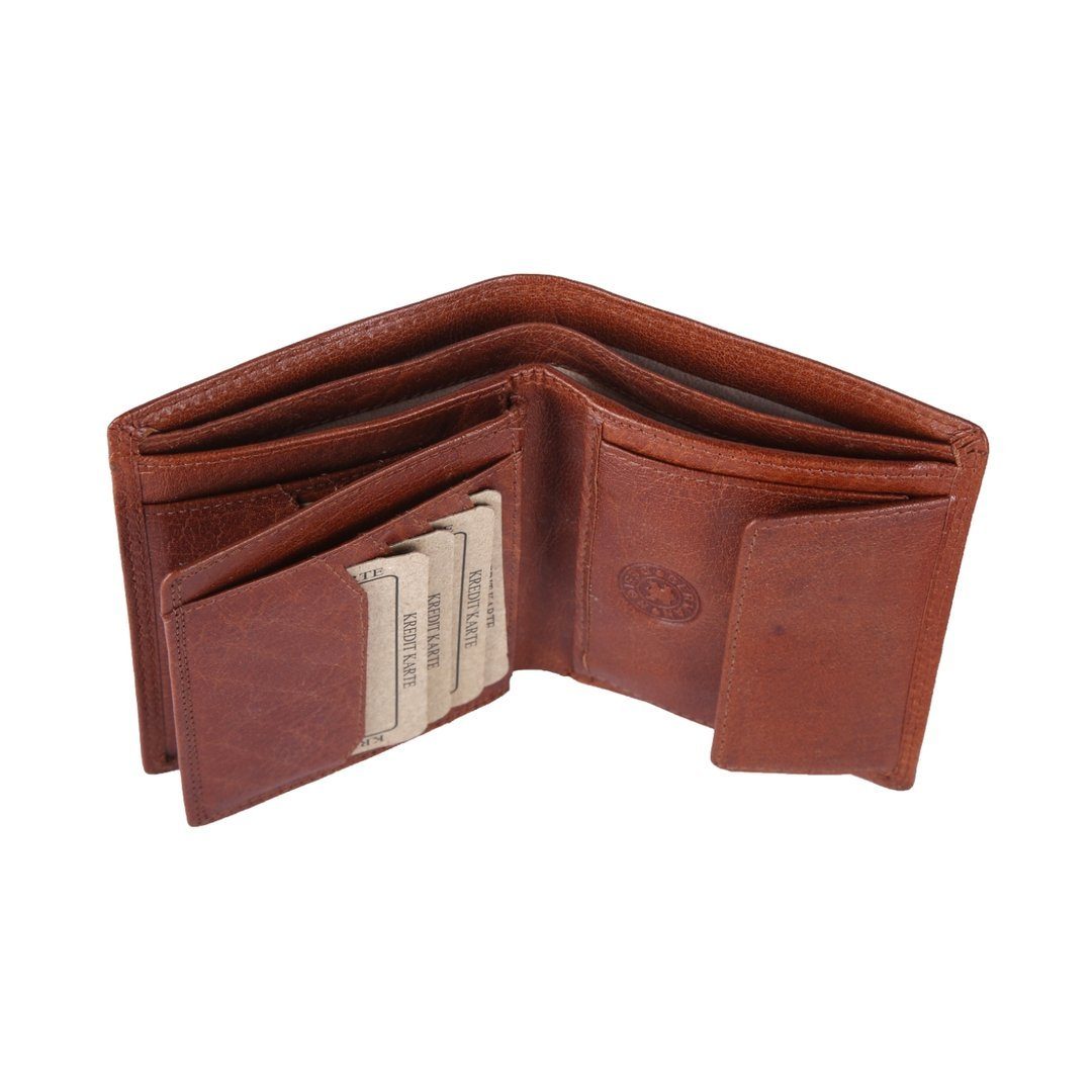 Lederbörse Geldbörse Brieftasche Portemonnaie, Herren Männerbörse SHG mit Münzfach Börse Leder Schutz RFID Büffelleder